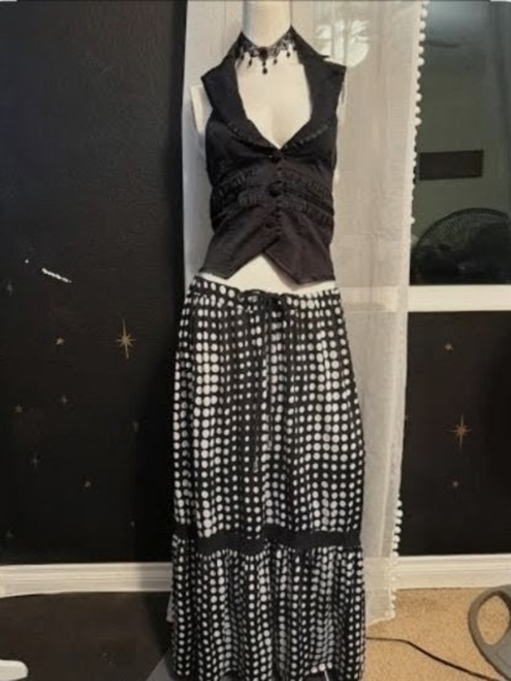 Lane Bryant Tiered Polka Dot Maxi Skirt
